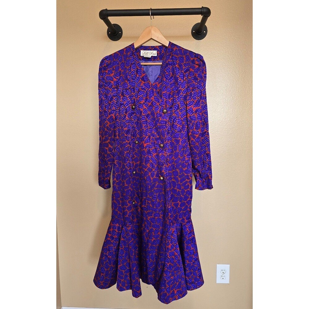Vintage Lilli Ann Prarie Glam / Secretary ‎ women's long Sleeve Dress